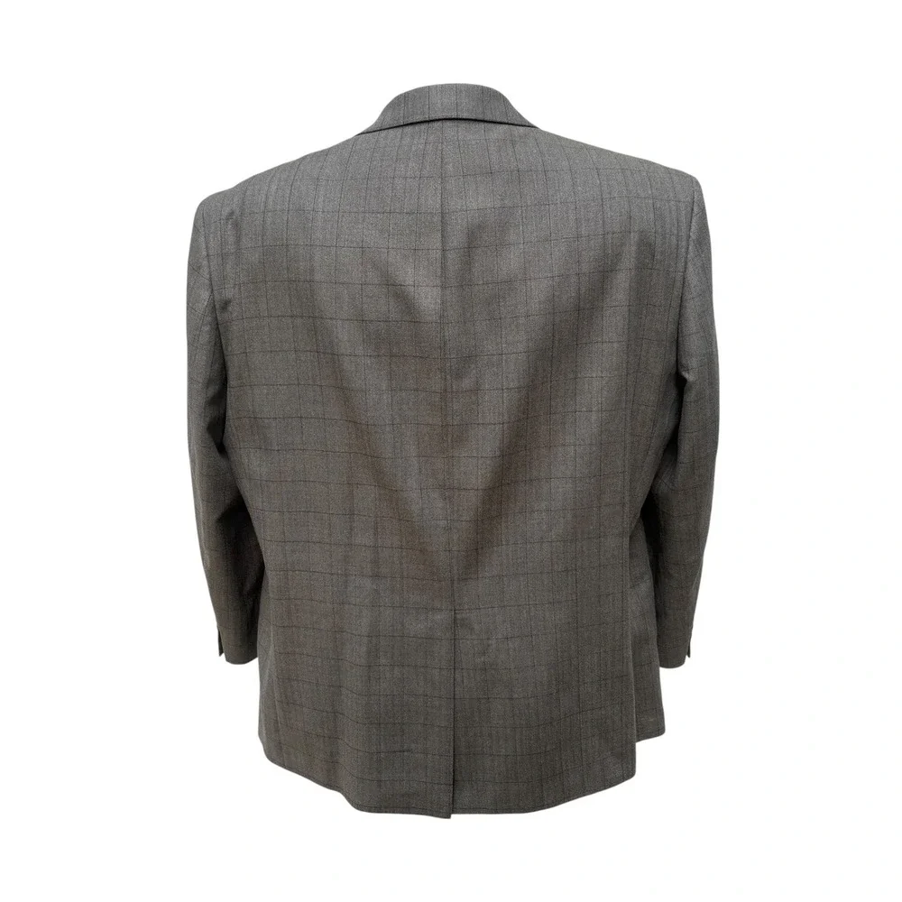Lauren Ralph Lauren Blazer 46S Grey Silk Wool Windowpane Sport Coat Lightweight